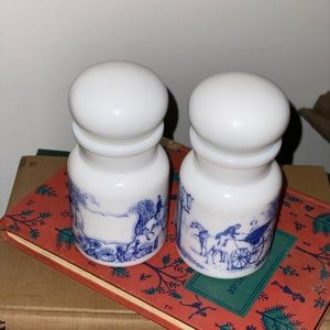 Belgium Milk Glass Spice Jar - Vintage